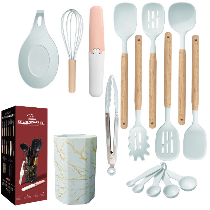 12-Piece Silicone Utensil Set - Morandi Green / Style A