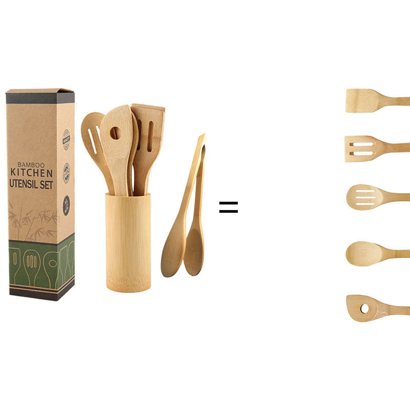 Bamboo Utensil Set with Holder - 4 Style