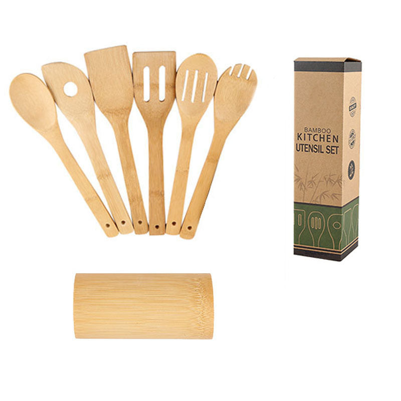 Bamboo Utensil Set with Holder - 6 Style