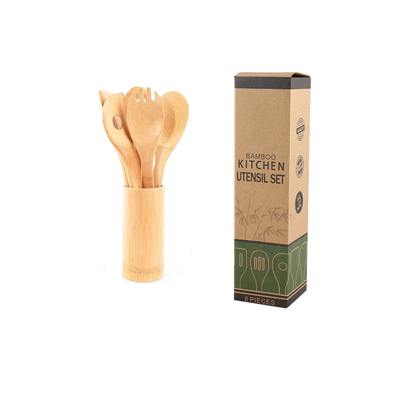 Bamboo Utensil Set with Holder - 2 Style