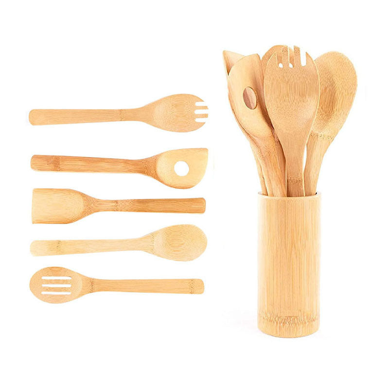 Bamboo Utensil Set with Holder - 1 Style