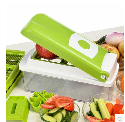 12-Piece Vegetable Chopper Set - Green / 1PCS
