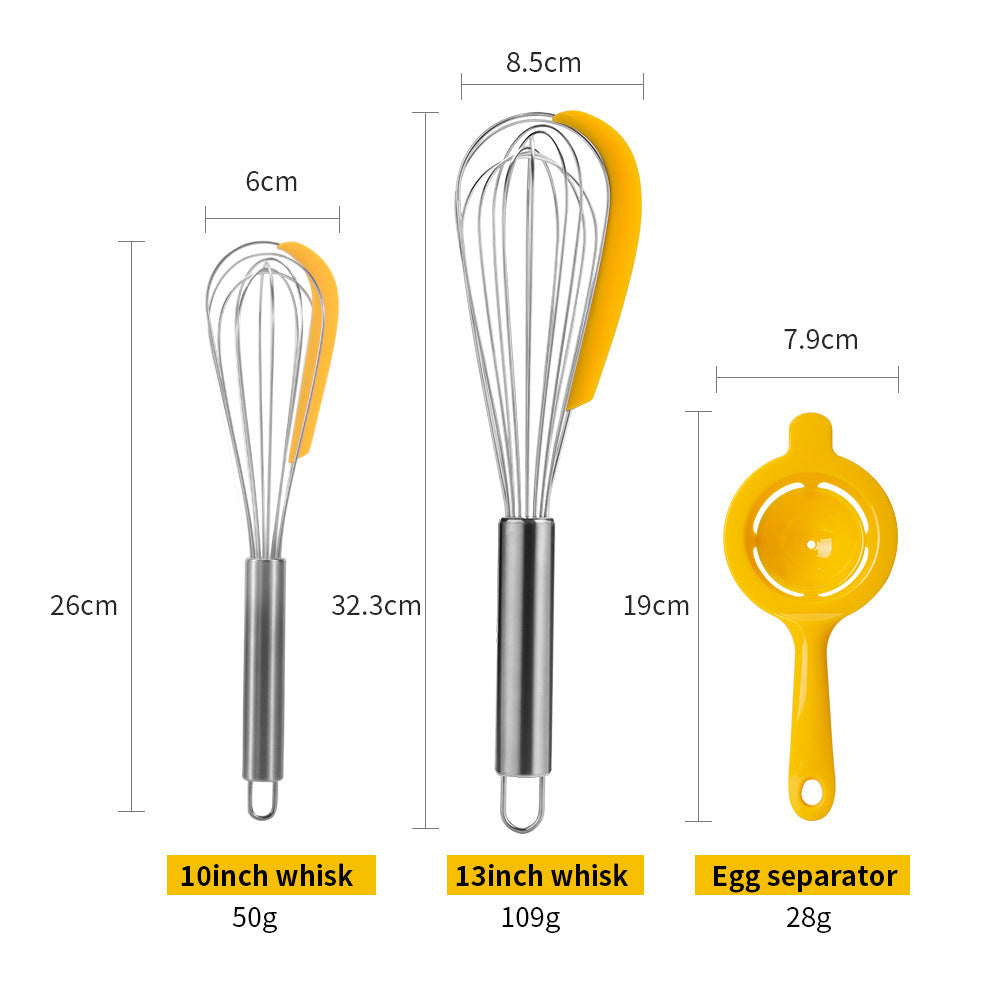 3-Piece Stainless Steel Balloon Whisk Set