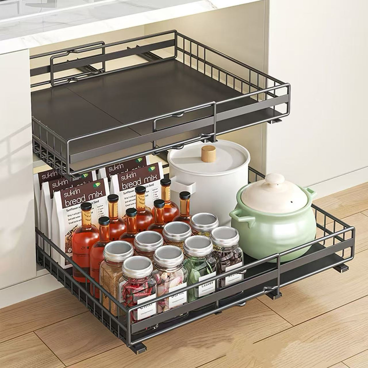 Extendable Pull-Out Drawer Storage Rack