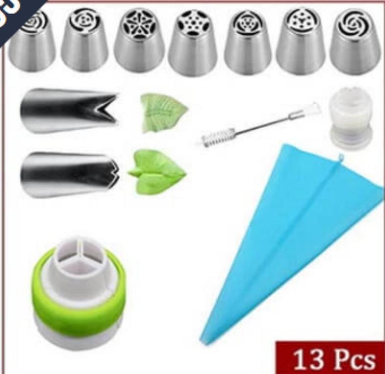 27-Piece Stainless Steel Piping Nozzle Set