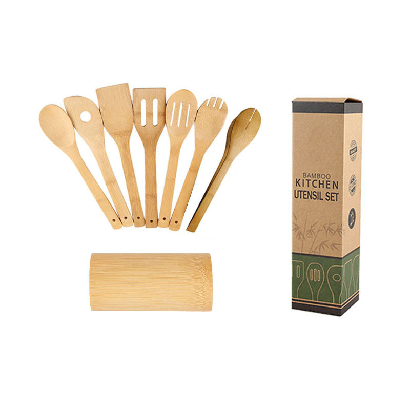 Bamboo Utensil Set with Holder - 8 Style