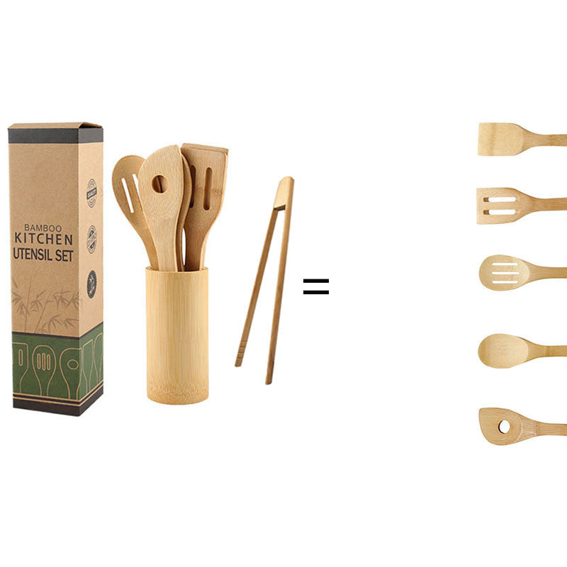 Bamboo Utensil Set with Holder - 3 Style