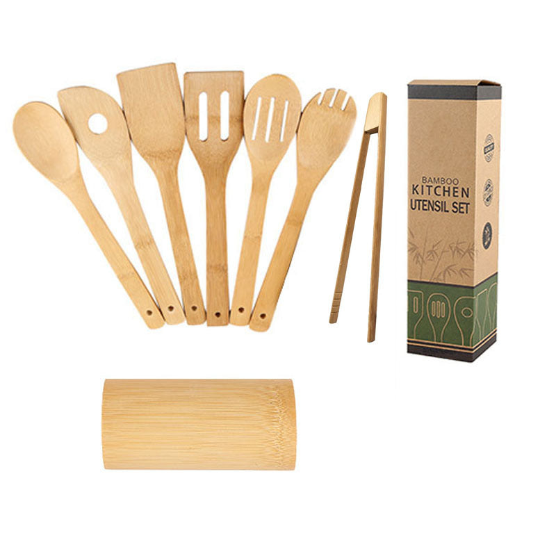 Bamboo Utensil Set with Holder - 7 Style