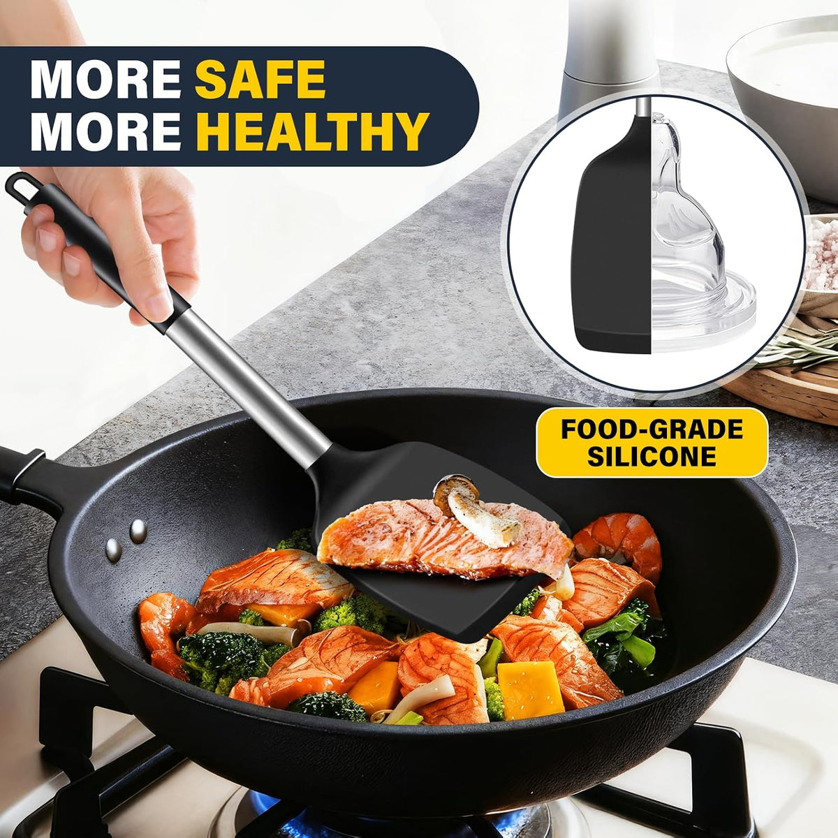 Silicone Spatula Set, Solid and Slotted (2-Pack)