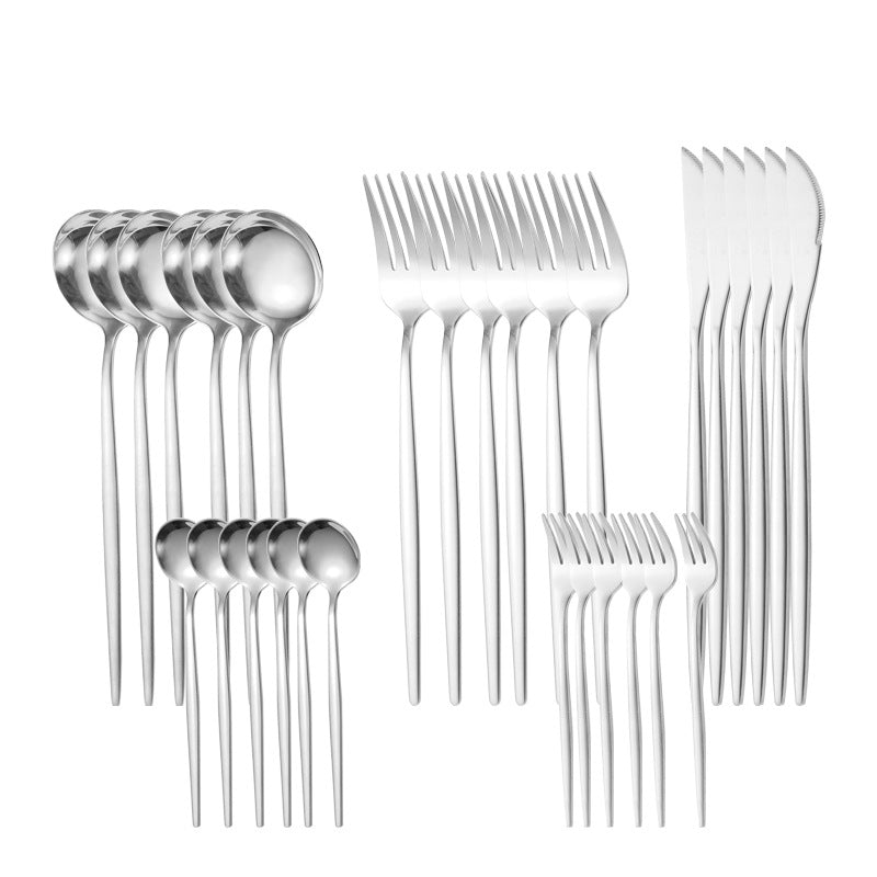 30-Piece Stainless Steel Cutlery Set - Silver