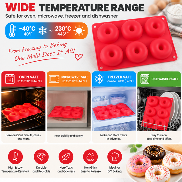 6-Cavity Silicone Donut Mould