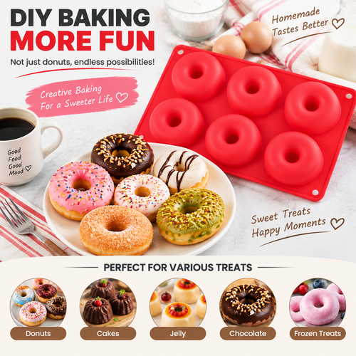 6-Cavity Silicone Donut Mould