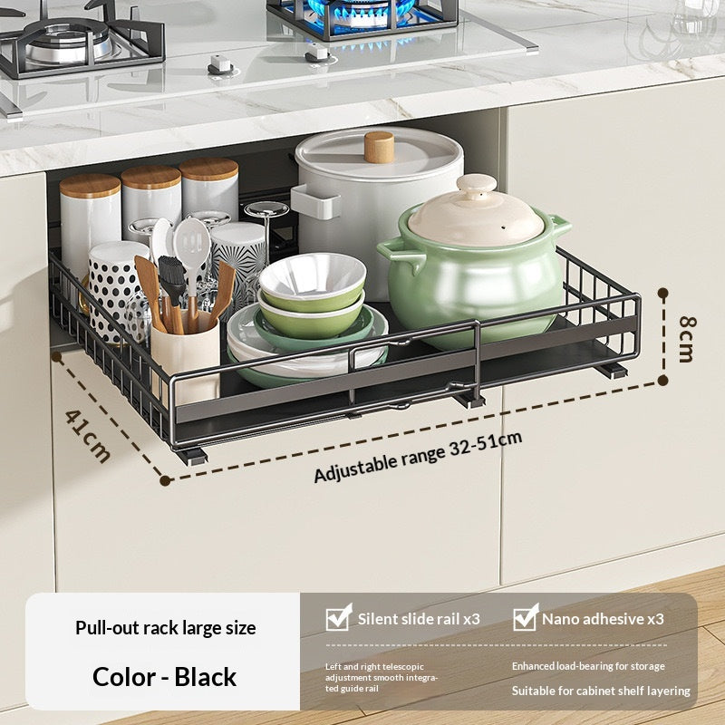 Extendable Pull-Out Drawer Storage Rack
