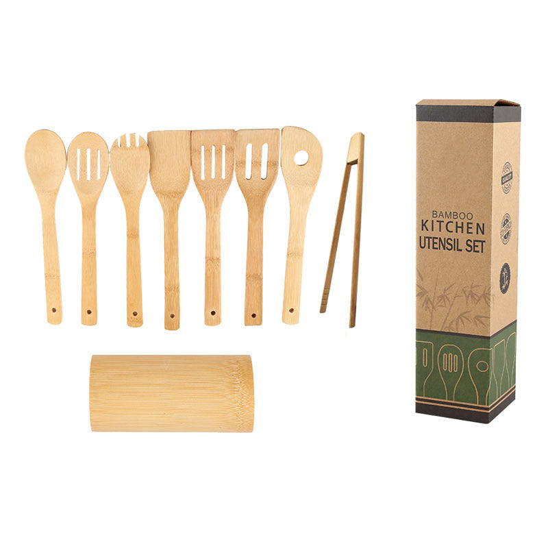 Bamboo Utensil Set with Holder - 12 Style