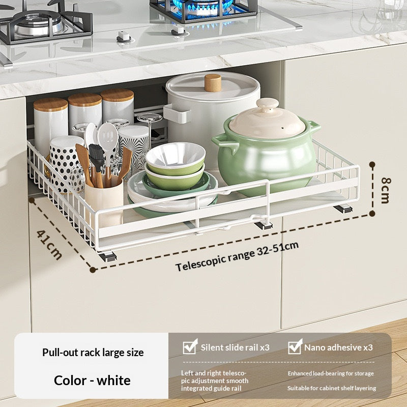 Extendable Pull-Out Drawer Storage Rack
