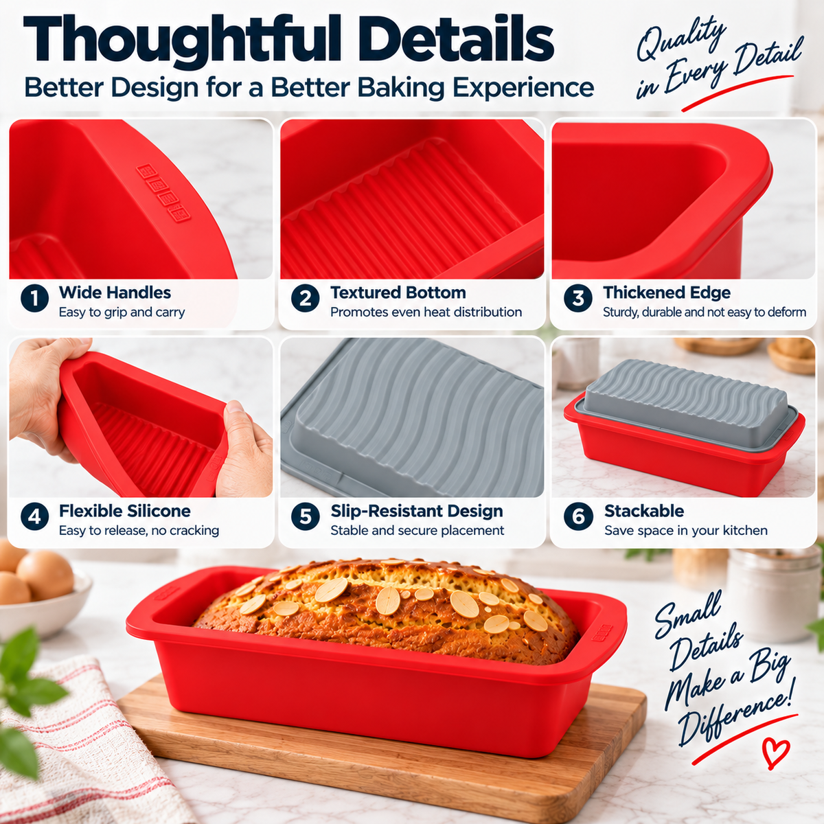 Non-Stick Silicone Loaf Pan