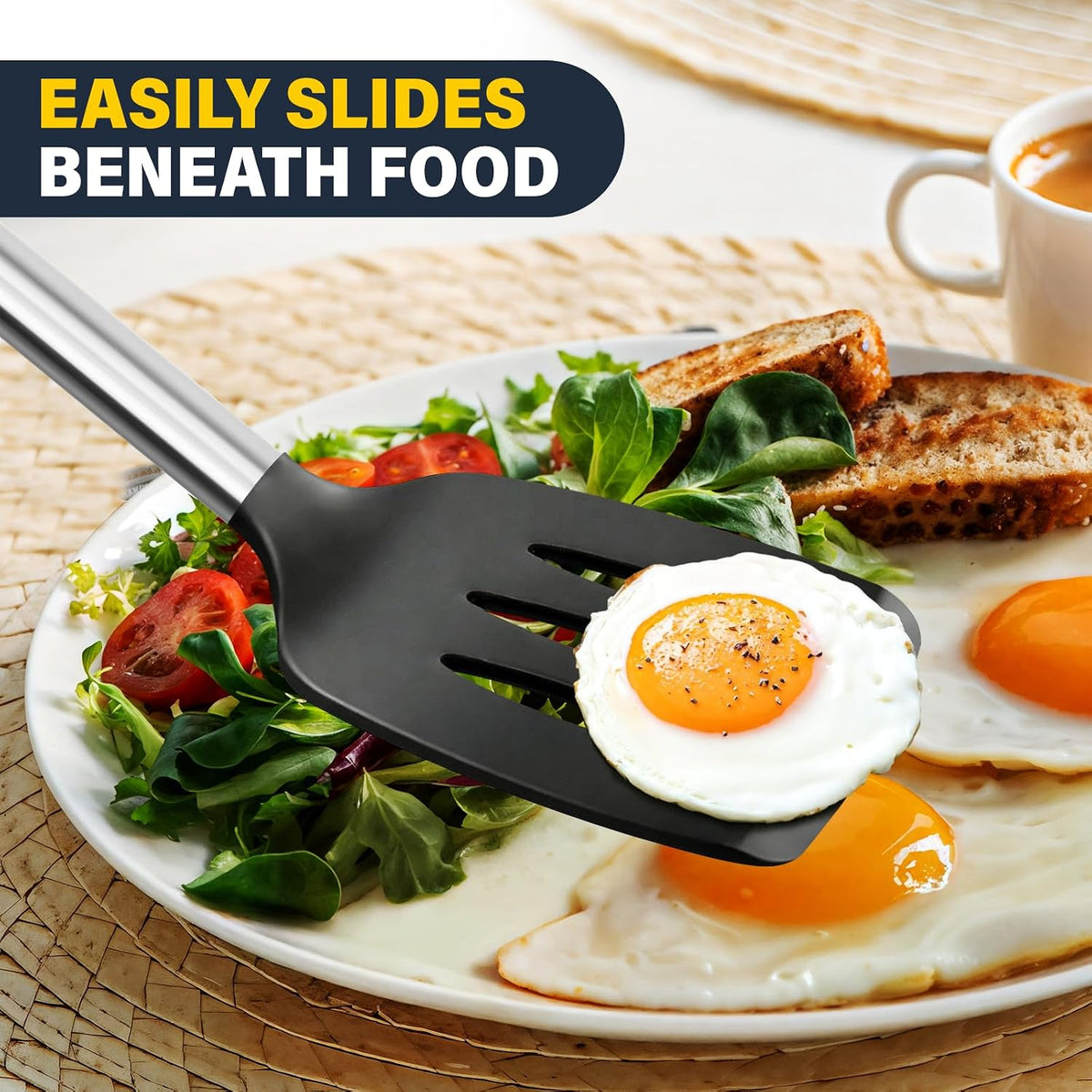 Silicone Spatula Set, Solid and Slotted (2-Pack)