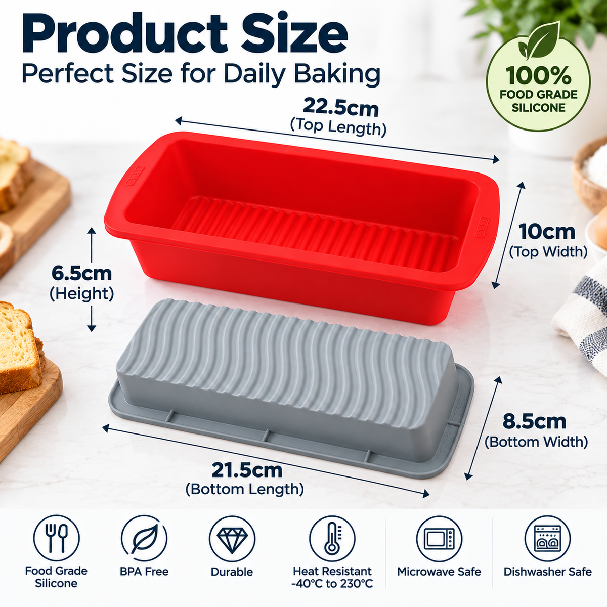 Non-Stick Silicone Loaf Pan