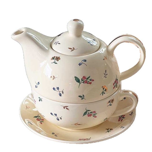 Floral Ceramic Cup and Saucer Set