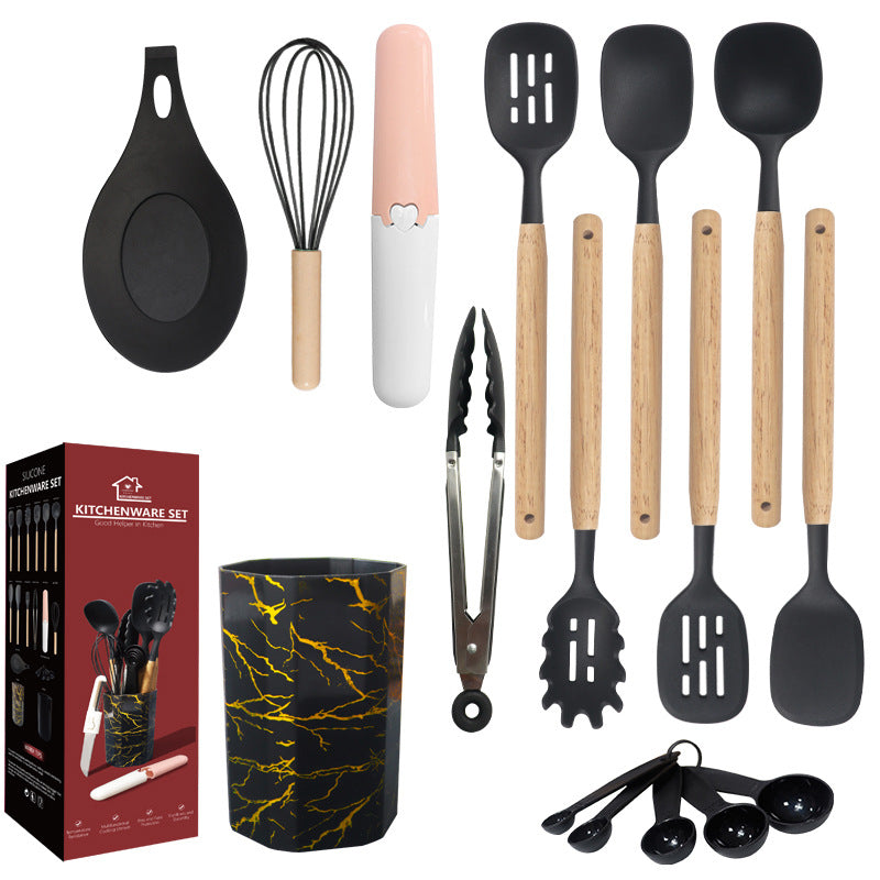 12-Piece Silicone Utensil Set - Black jade color / Style A