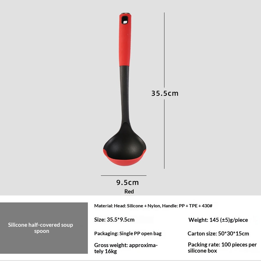 Silicone-Wrapped Nylon Kitchen Utensil - Red / Soup Spoon